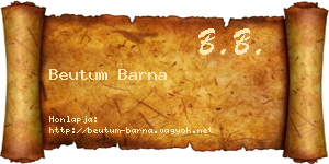 Beutum Barna névjegykártya